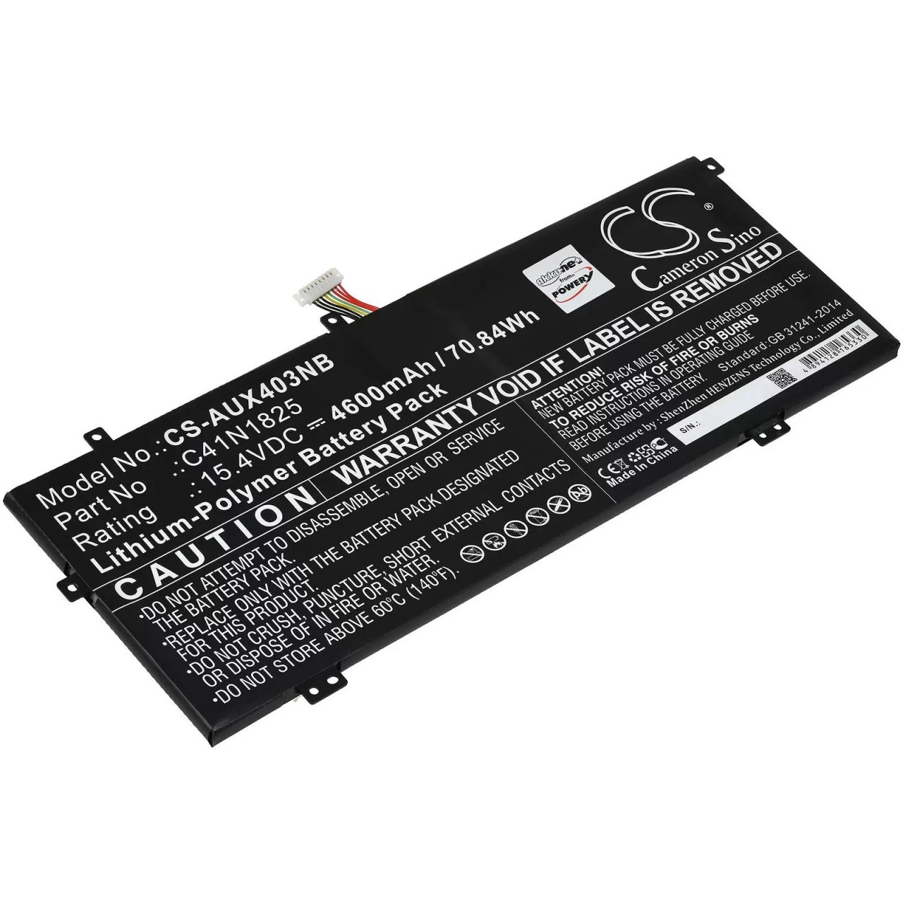 Akku passend für Laptop Asus VivoBook 14 X403FA-EB021T, 14 X403FA-EB198T, Typ C41N1825 - 15,4V - 4600 mAh