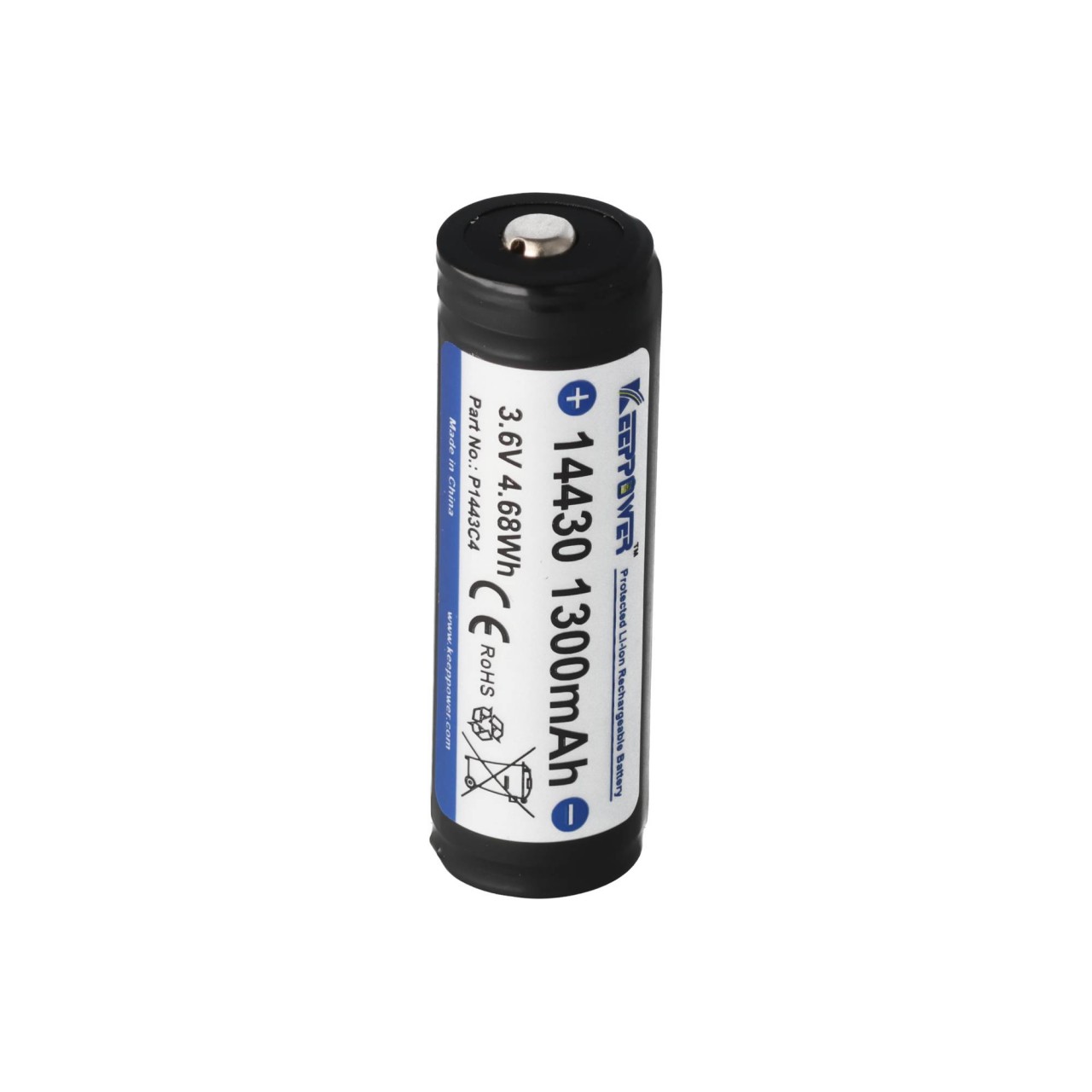 14430 Li-Ion Akku P1443C4, 1300mAh, 3,6 / 3,7 V, 45,7x14,35mm, PCB geschützt