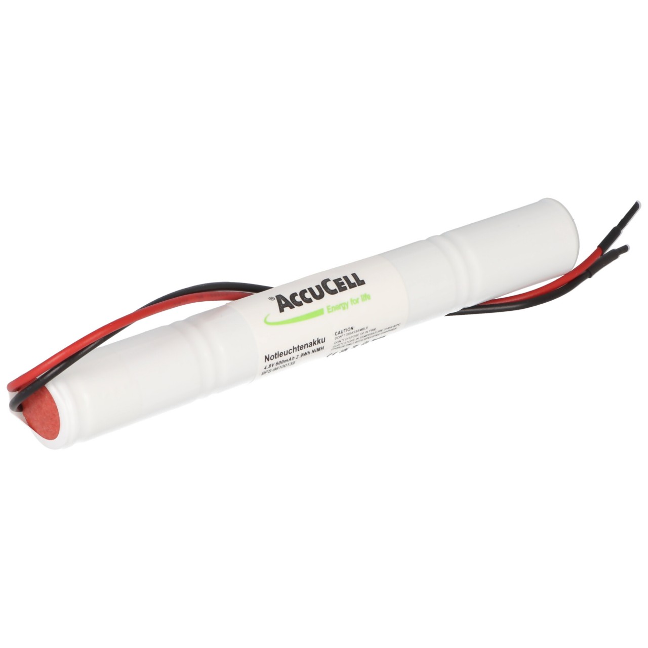 Notleuchtenakku NiMH 4,8V 600mAh L1x4 Lady N mit 200mm Kabel einseitig ersetzt RPower 4.8V 600mAh
