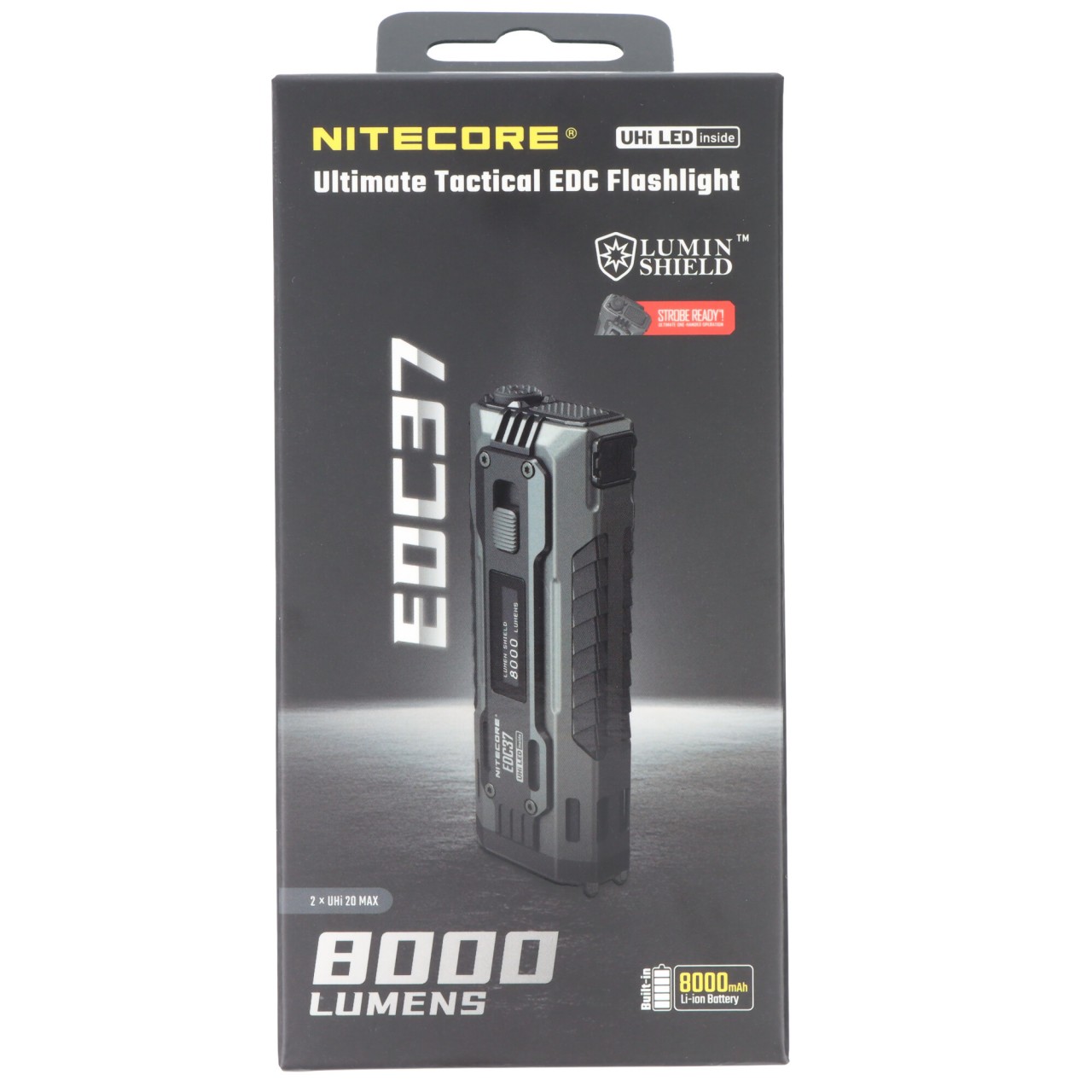 Nitecore EDC37 taktische LED-Taschenlampe, 8000 Lumen, -Stil, Li-Ion Akku 8000mAh, 6952506409150