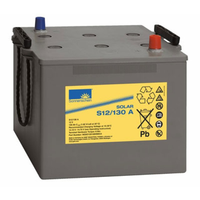 Exide Sonnenschein Solar S12/130 A Blei Akku mit A-Pol 12V, 130000mAh