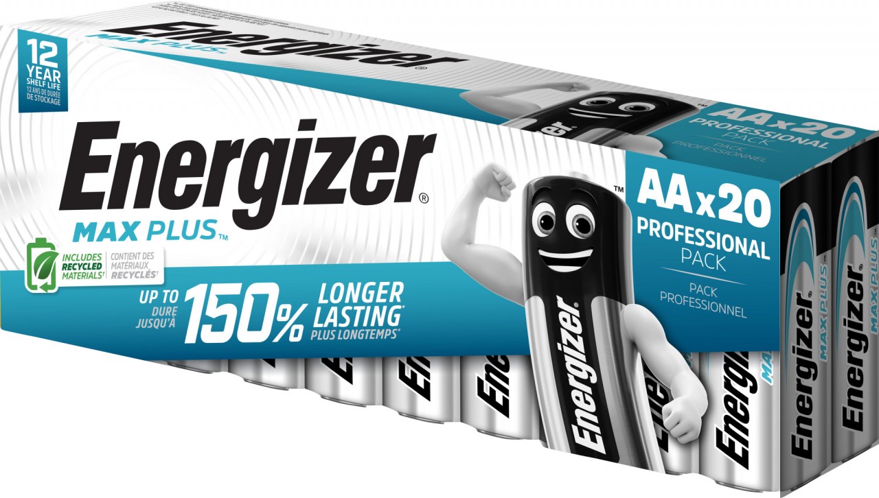 Energizer Batterie Alkaline, Mignon, AA, FR06, 1.5V Max Plus, Retail Blister (20-Pack)