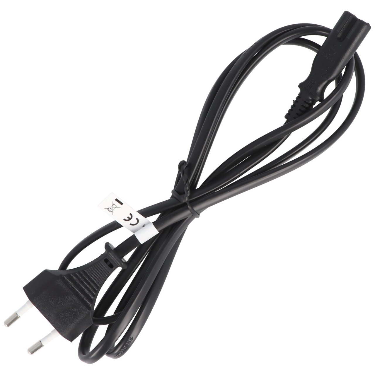 Euro Anschlusskabel, Eurostecker Typ C auf Gerätebuchse C7, geeignet für TV, Rasierer, Radio etc., Kabellänge 1,5 m