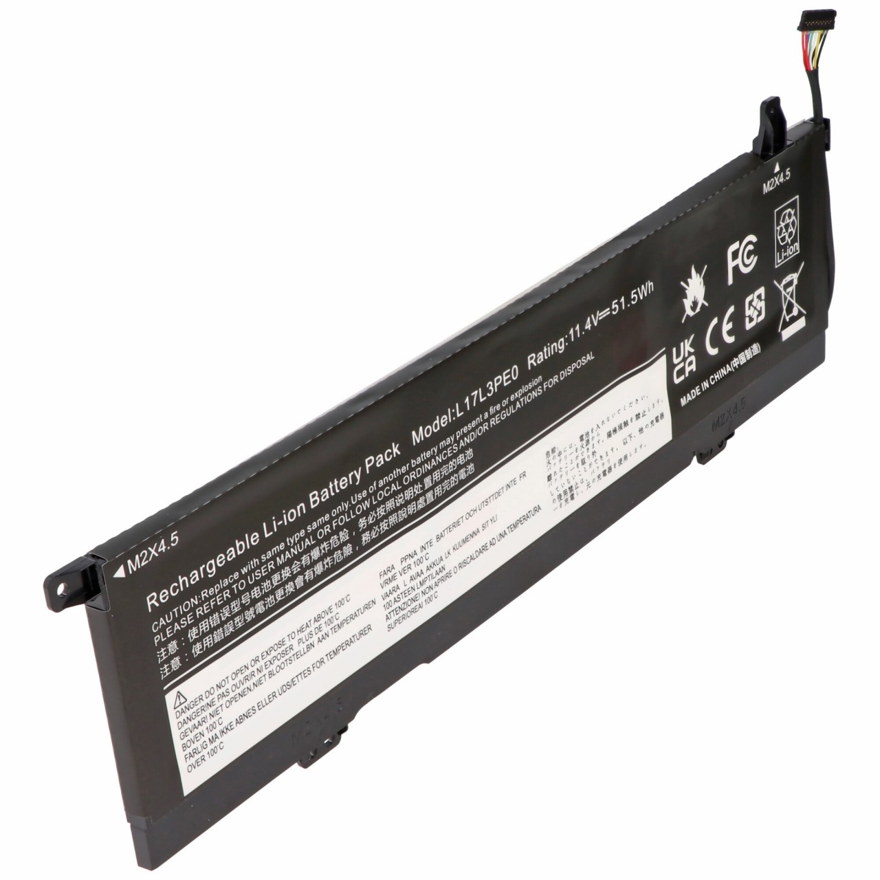 Akku passend für Lenovo Yoga 730, 750 series, Li-Polymer, 11,4V, 4520mAh, 51,5Wh, max. 298 x 99 x 7,5mm