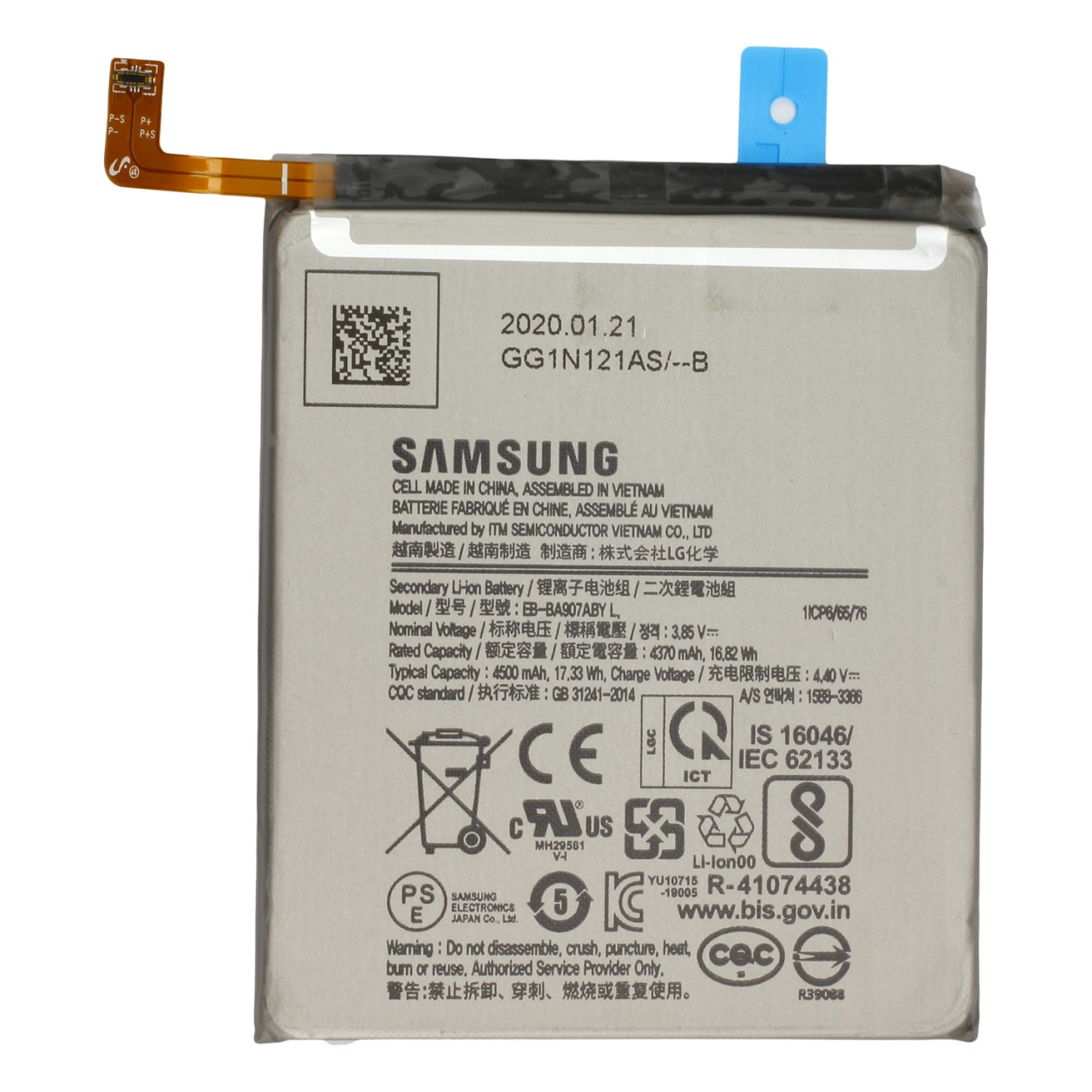 Original Samsung Akku für Galaxy S10 Lite SM-G770F, Typ EB-BA907ABY