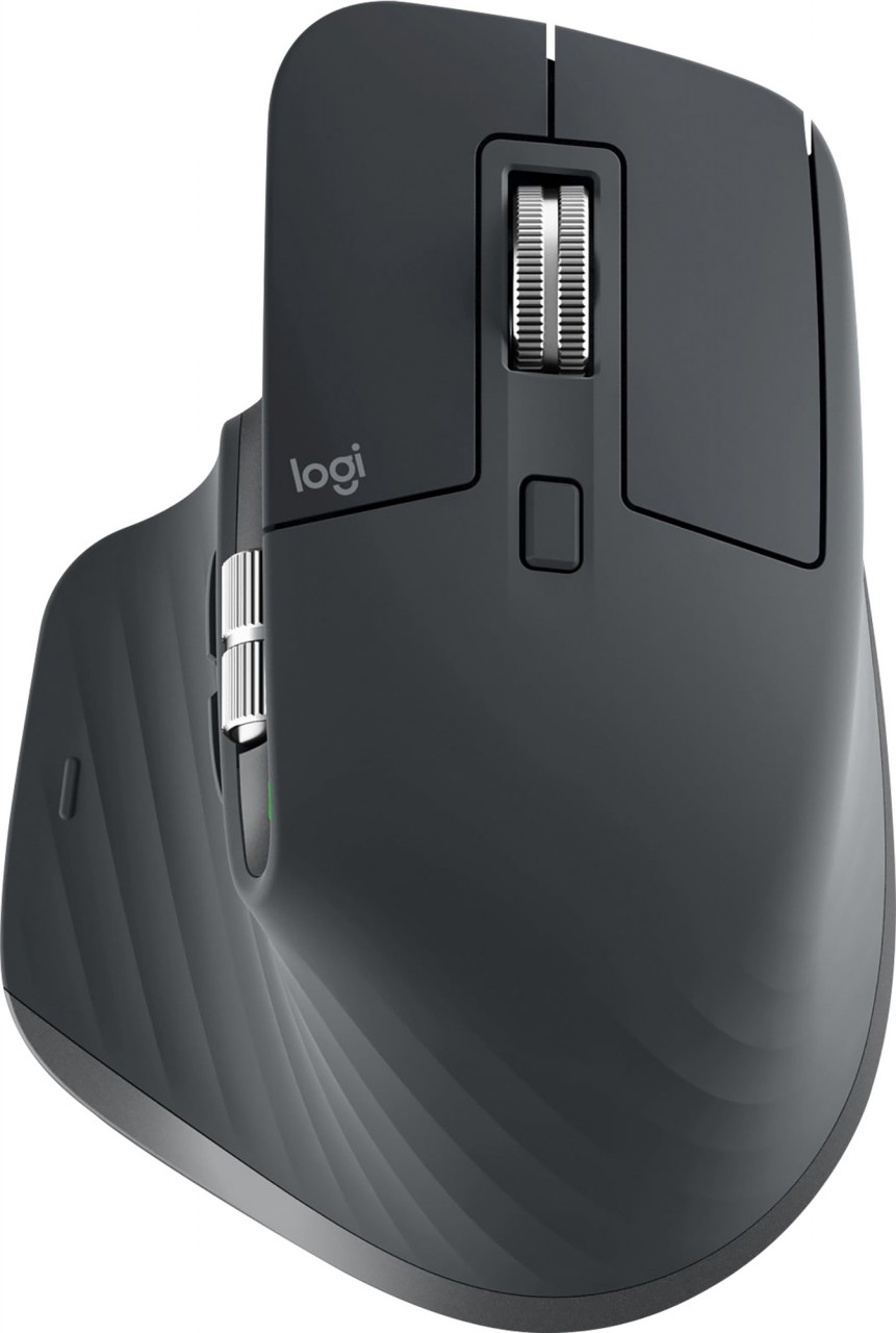 Logitech Maus MX Master 3S, Wireless, Bluetooth, grafit Laser, 200-8000 dpi, 7 Tasten, Bolt, Akku, Business