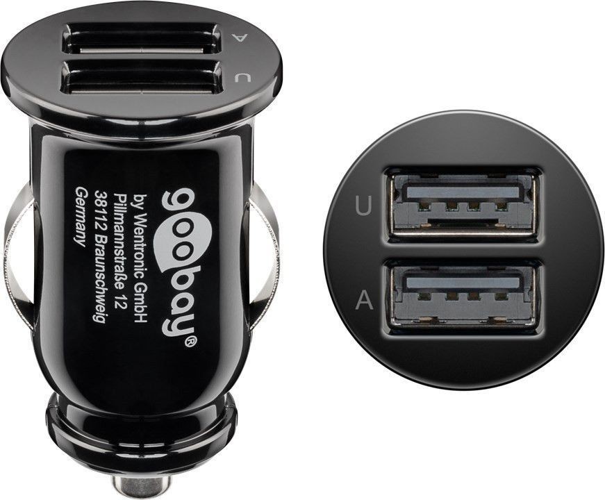 Dual USB-Autoladegerät 2,1 A Zigarettenanzünder-Stecker, lädt bis zu zwei USB-Geräte gleichzeitig, Slim Design