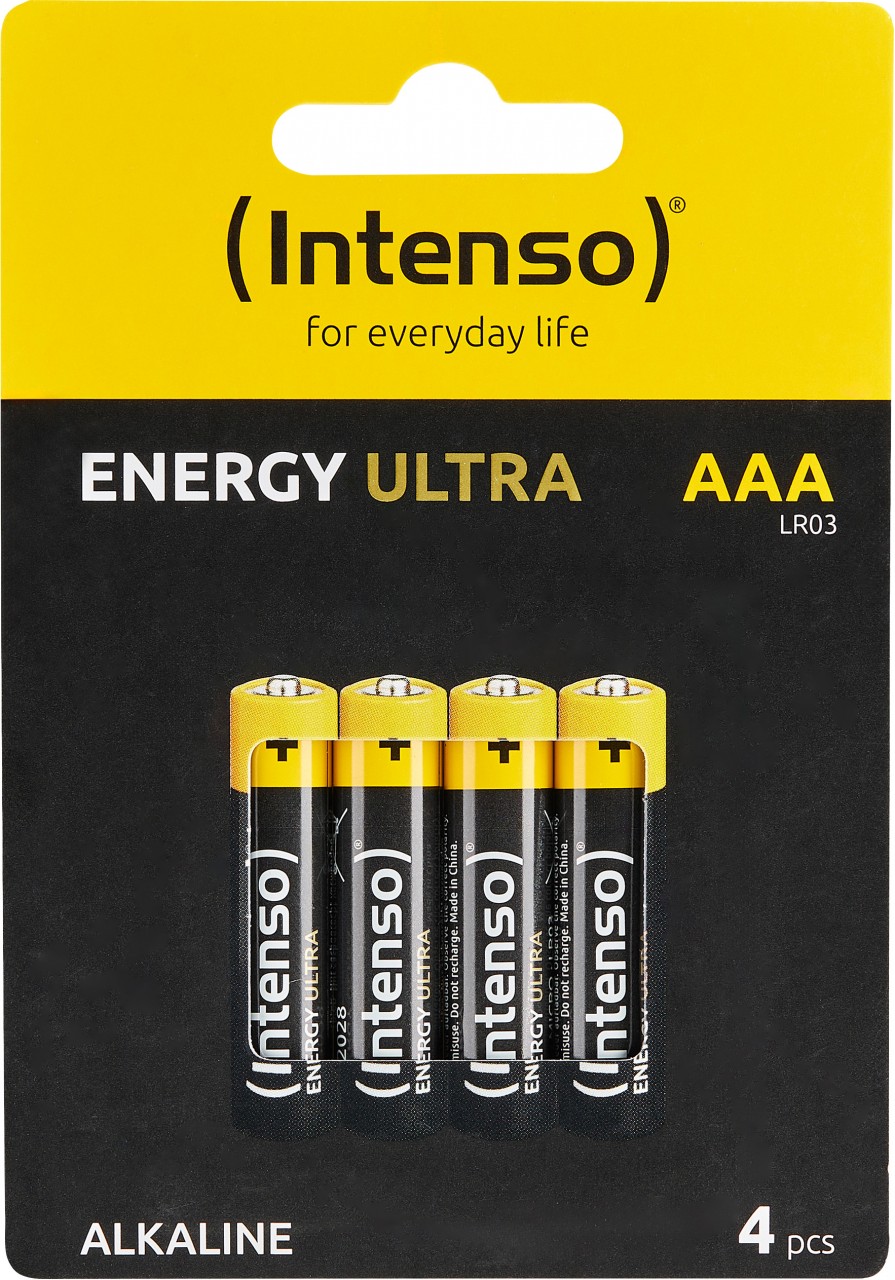 Intenso Batterie Alkaline, Micro, AAA, LR03, 1.5Volt, Energy Ultra, Retail (4er Pack)