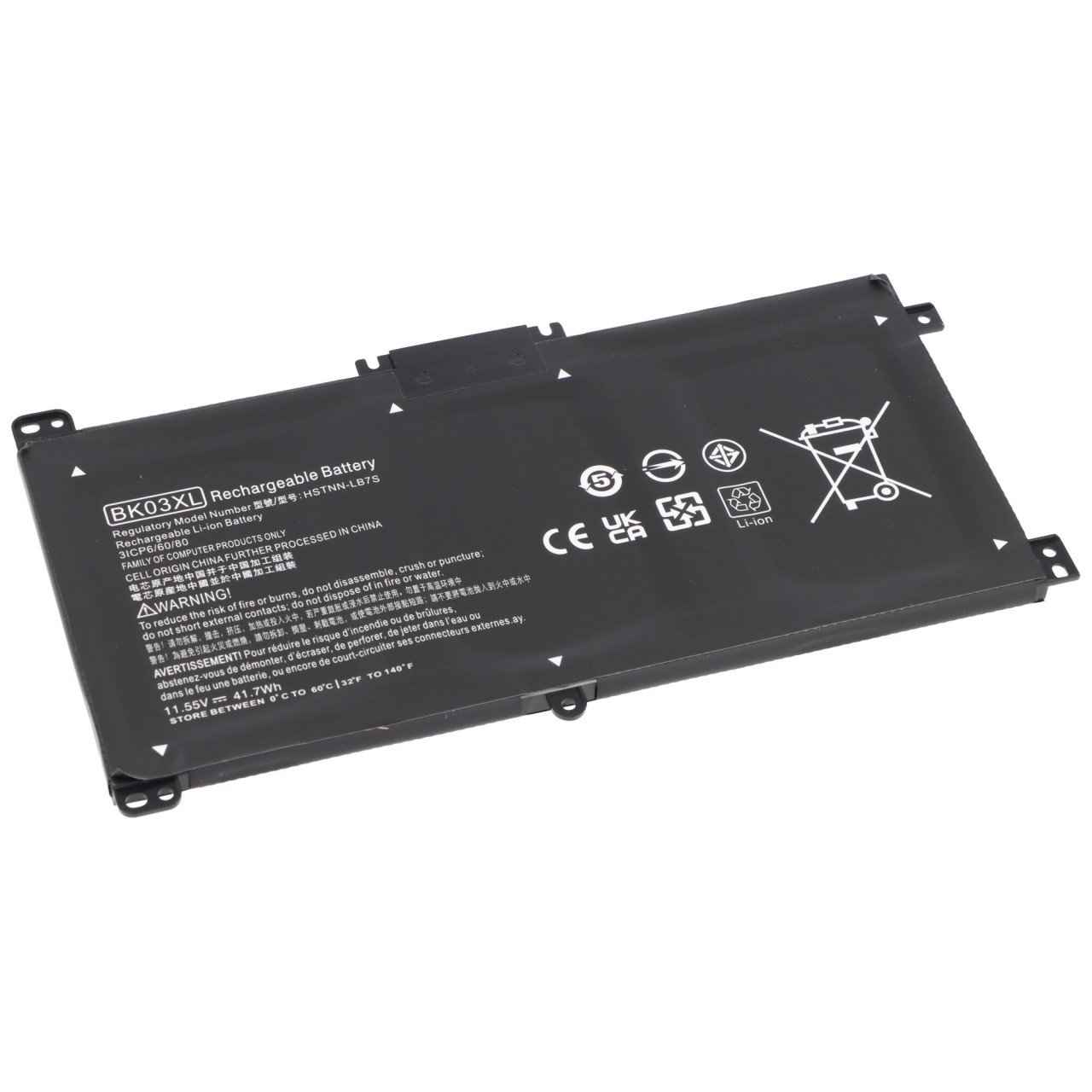 Akku passend für HP Pavilion X360 14-BA series, Li-Polymer, 11,55V, 3650mAh, 42Wh, schwarz