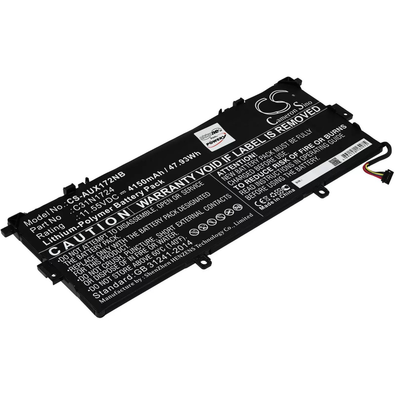 Akku passend für Laptop Asus ZenBook 13 UX331FA-DB71, 13 UX331FAL-EG075T, Typ C31N1724 - 11,55V - 4150 mAh