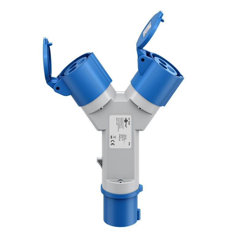 Goobay CEE-Y-Adapter, CEE-Stecker auf 2x CEE-Kupplung, ideal für Camping und Outdoor Aktivitäten