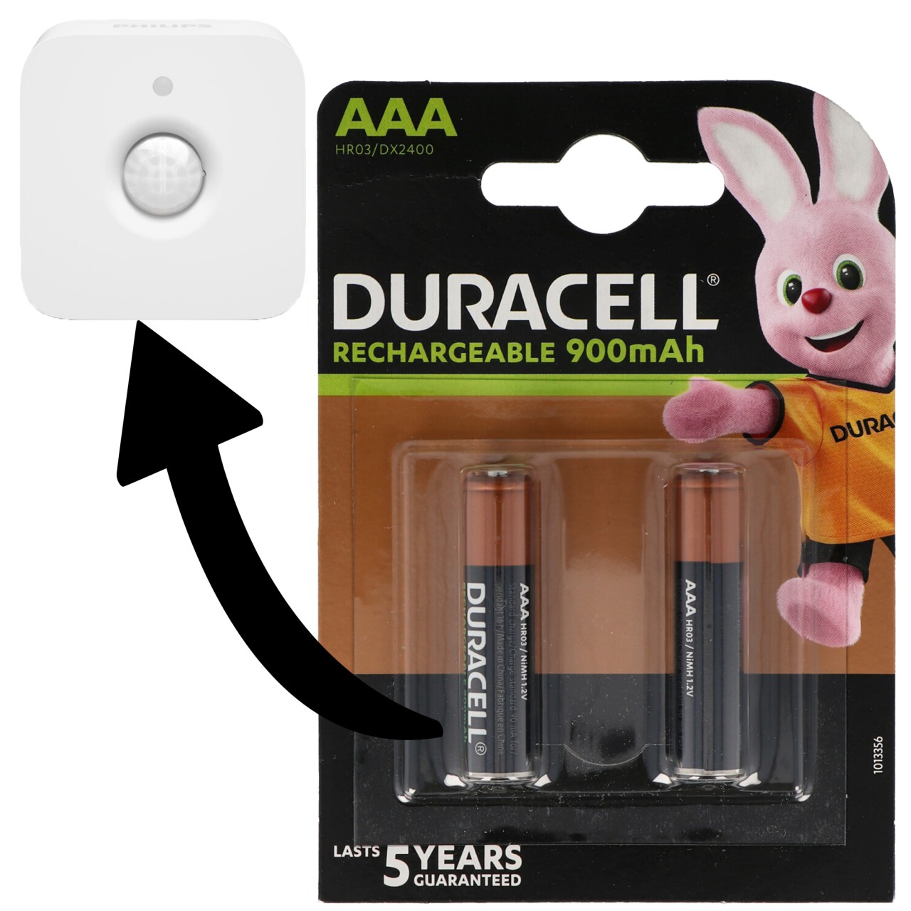 Akku passend für Philips HUE Motion Indoor Sensor 2x Duracell 850mAh Micro AAA