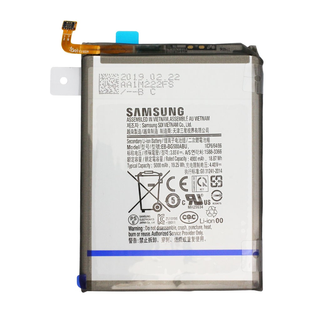 Original Samsung Galaxy M20 / M30 / A40s Akku EB-BG580ABU – Li-Polymer Smartphone-Ersatzakku mit 4.900 mAh