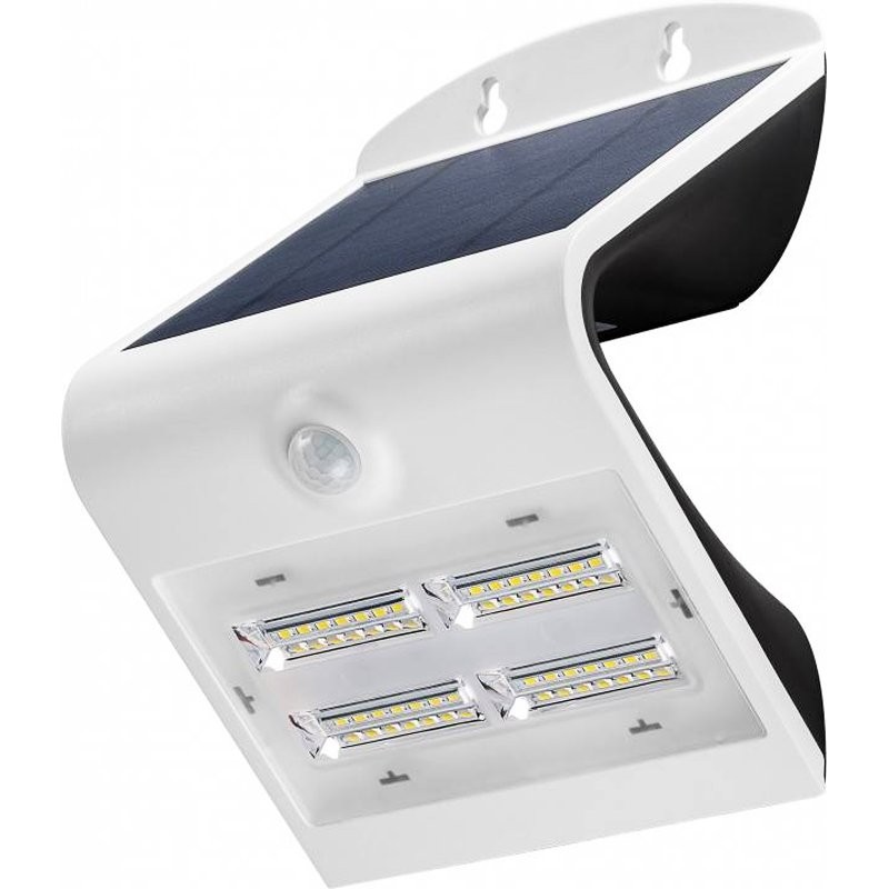LED Solar-Wandleuchte mit Bewegungsmelder, 3,2W mit Lithium-Ionen Akku 18650
