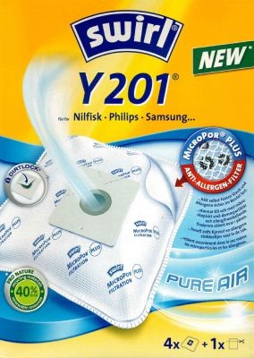 Swirl Staubsaugerbeutel Y201 MicroPor Plus für Nilfisk, Philips und Samsung Staubsauger