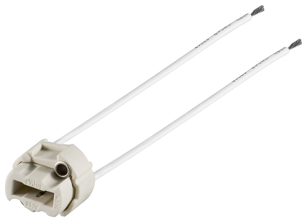 Goobay G9 Lampenfassung mit Zwillingslitze - max. 100 W/250 V (AC), 0,15 m Kabel, Keramik