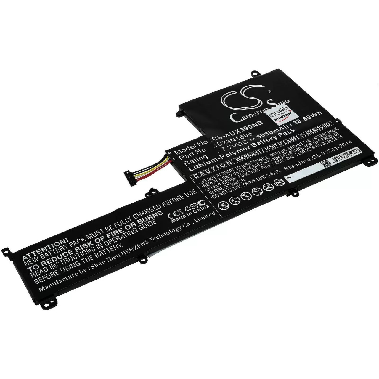 Akku passend für Laptop Asus Zenbook 3 UX390, UX390U, UX390A, Typ C23N1606 - 7,7V - 5050 mAh