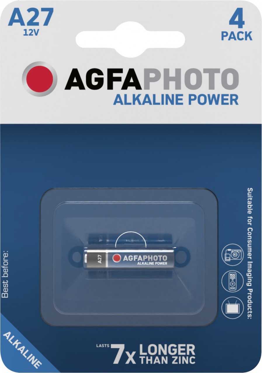 Agfaphoto Batterie Alkaline, LR27, V27A, 12V Power, Retail Blister (1-Pack)