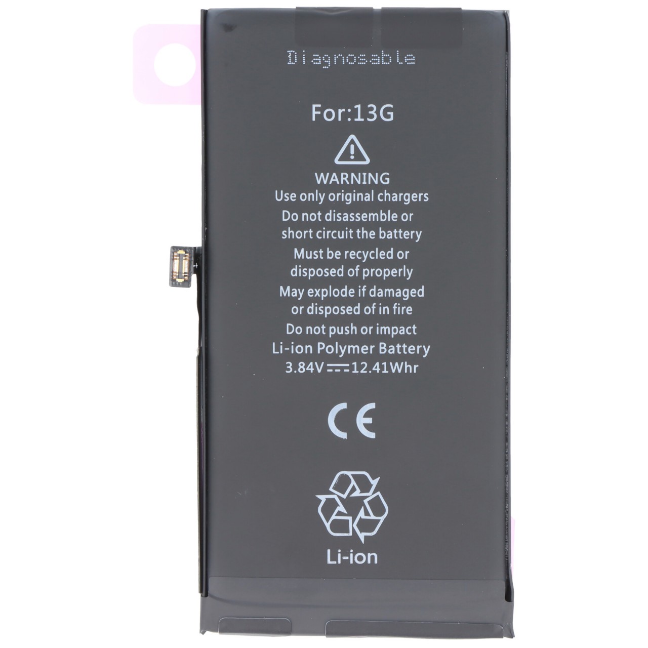 Akku passend für Apple iPhone 13, diagnostizierbar, Li-Polymer, 3,84V, 3227mAh, 12,4Wh,  ohne Werkzeug