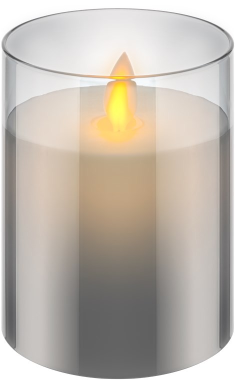 Goobay LED-Echtwachs-Kerze im Glas, 7,5 x 10 cm - wunderschöne und sichere Lichtlösung für viele Bereiche wie Haus und Loggia, Büros oder Schulen