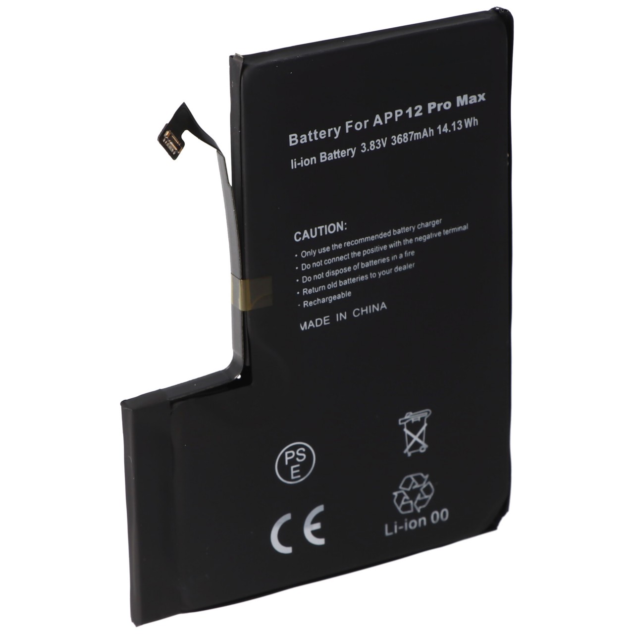 Akku passend für Apple iPhone 12 Pro Max, Li-Polymer, 3,83V, 3687mAh, 14,13Wh, built-in, ohne Werkzeug