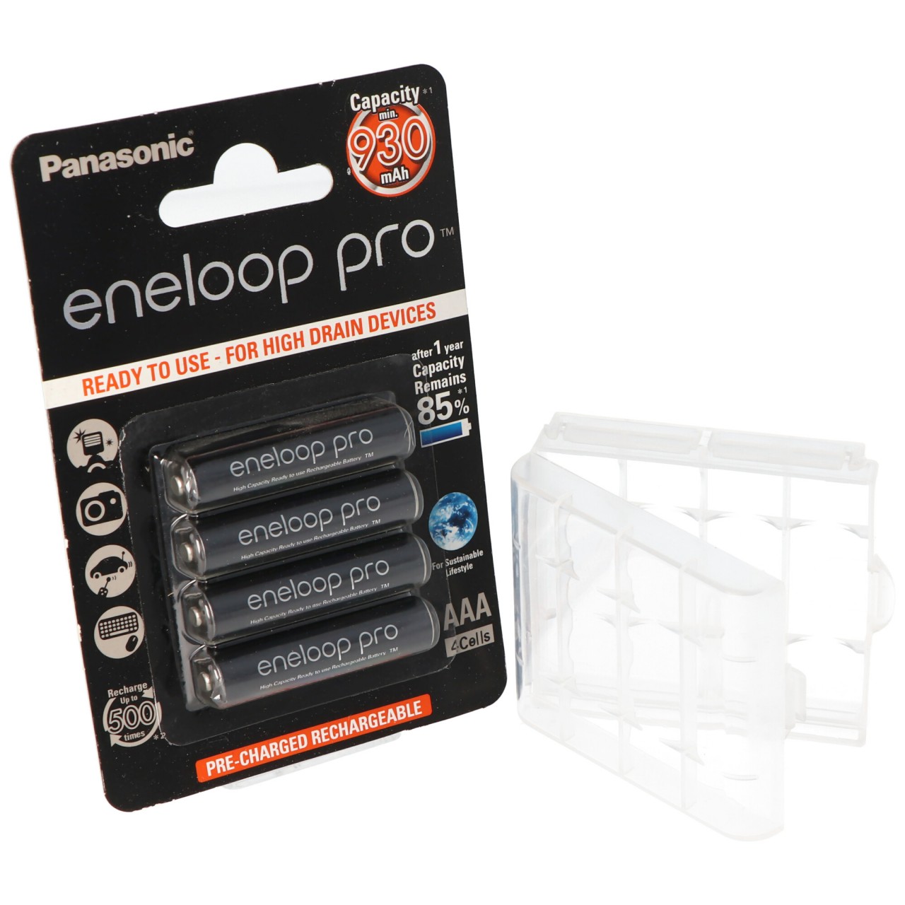 Panasonic eneloop Pro Micro Akku AAA NiMH 1,2V, 900mAh HR-4UWX 4er + Box