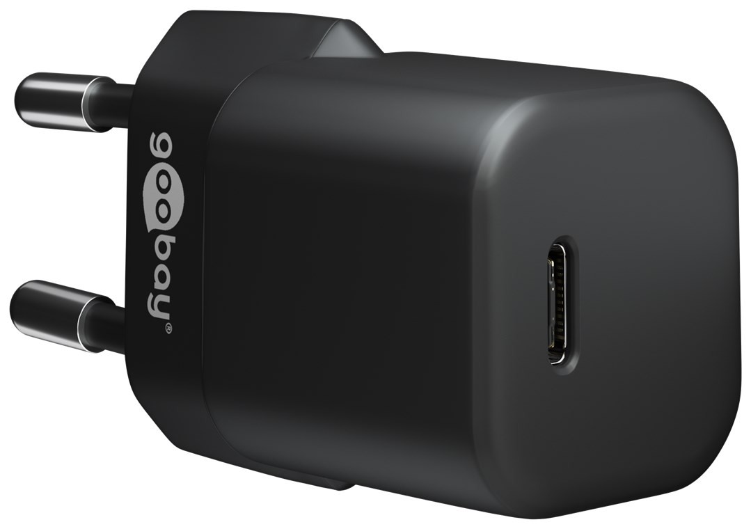 Goobay USB-C™ PD (Power Delivery) Schnellladegerät nano (30 W) schwarz - geeignet für Geräte mit USB-C™ (Power Delivery) wie z. B. iPhone 12