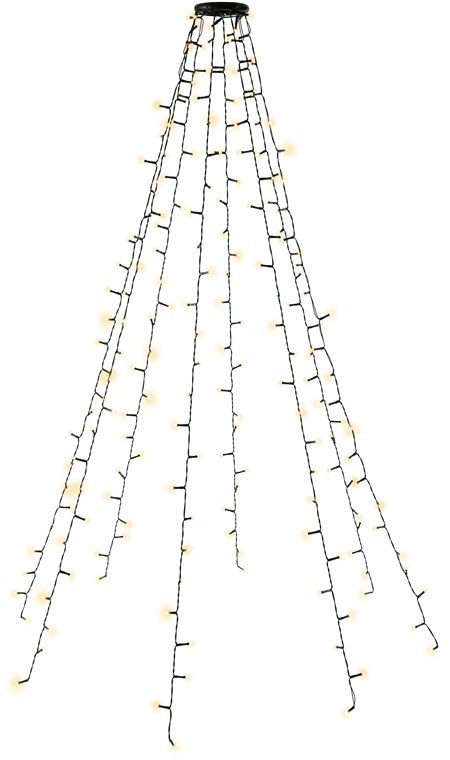 Goobay 200 LED-Baummantel mit Ring - mit Timer- und Memory-Funktion, 8 Leuchtmodi, 24-V-Außentrafo, warmweiß (3000 K), für den Innen- und Außenbereich (IP44)