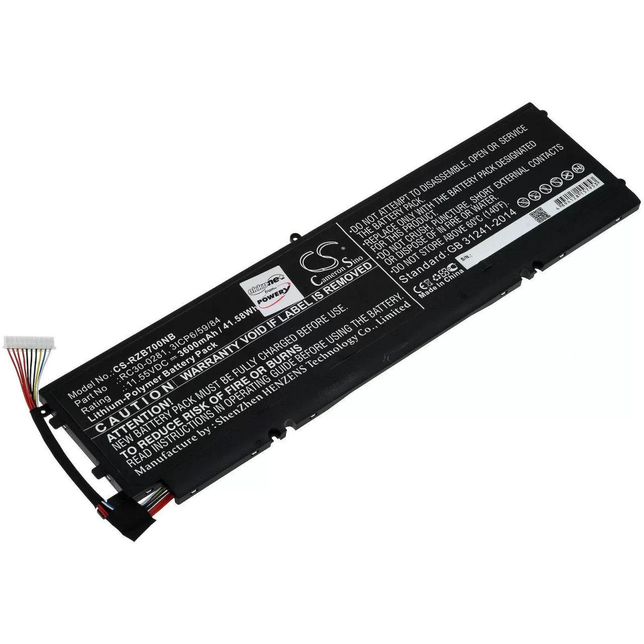 Akku passend für Gaming-Laptop Razer Blade Stealth 13 2018, Blade Stealth 13 2020,Typ RC30-0281 u.a. - 11,55V - 3600 mAh