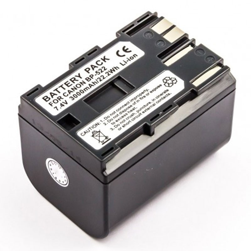 AccuCell Akku passend für Canon BP-522 Akku schwarz