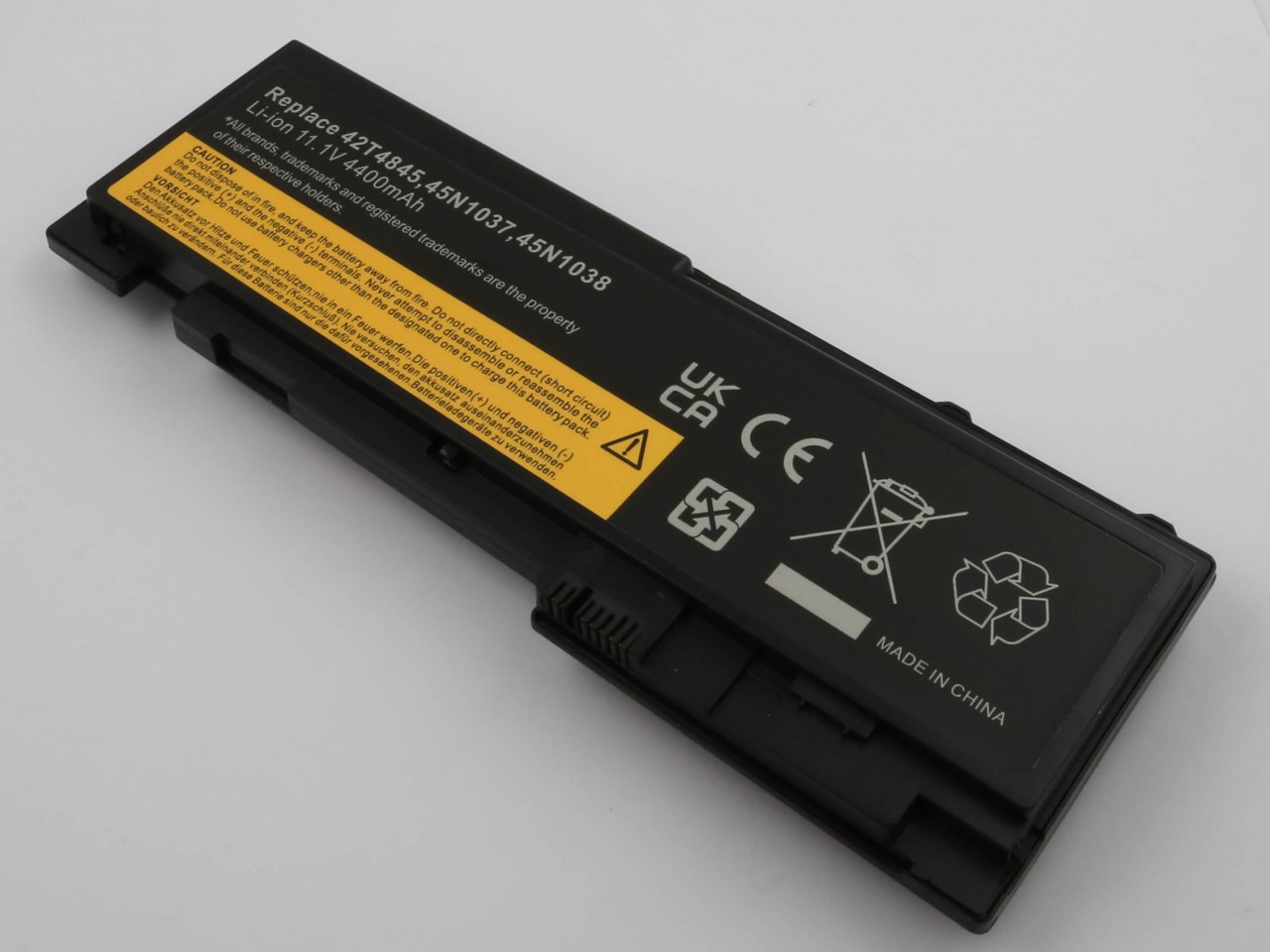 Akku passend für Lenovo ThinkPad T420s, T430s, Li-Polymer, 11,1V, 4200mAh, 46,6Wh, schwarz