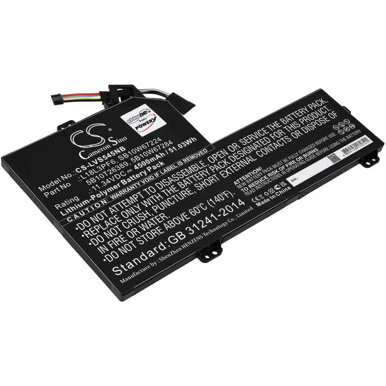 Akku passend für Laptop Lenovo IdeaPad Ideapad S540-15IWL GTX, Typ SB10W67224 - 11,34V - 4500 mAh