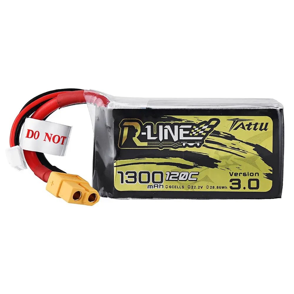 Li-Polymer-Akku - 1300mAh (22.2V) 120C 6S R-Line V3 XT60-Stecker für Modellbau, Drohne, Multicopter, Quadrocopter wie 6S1P