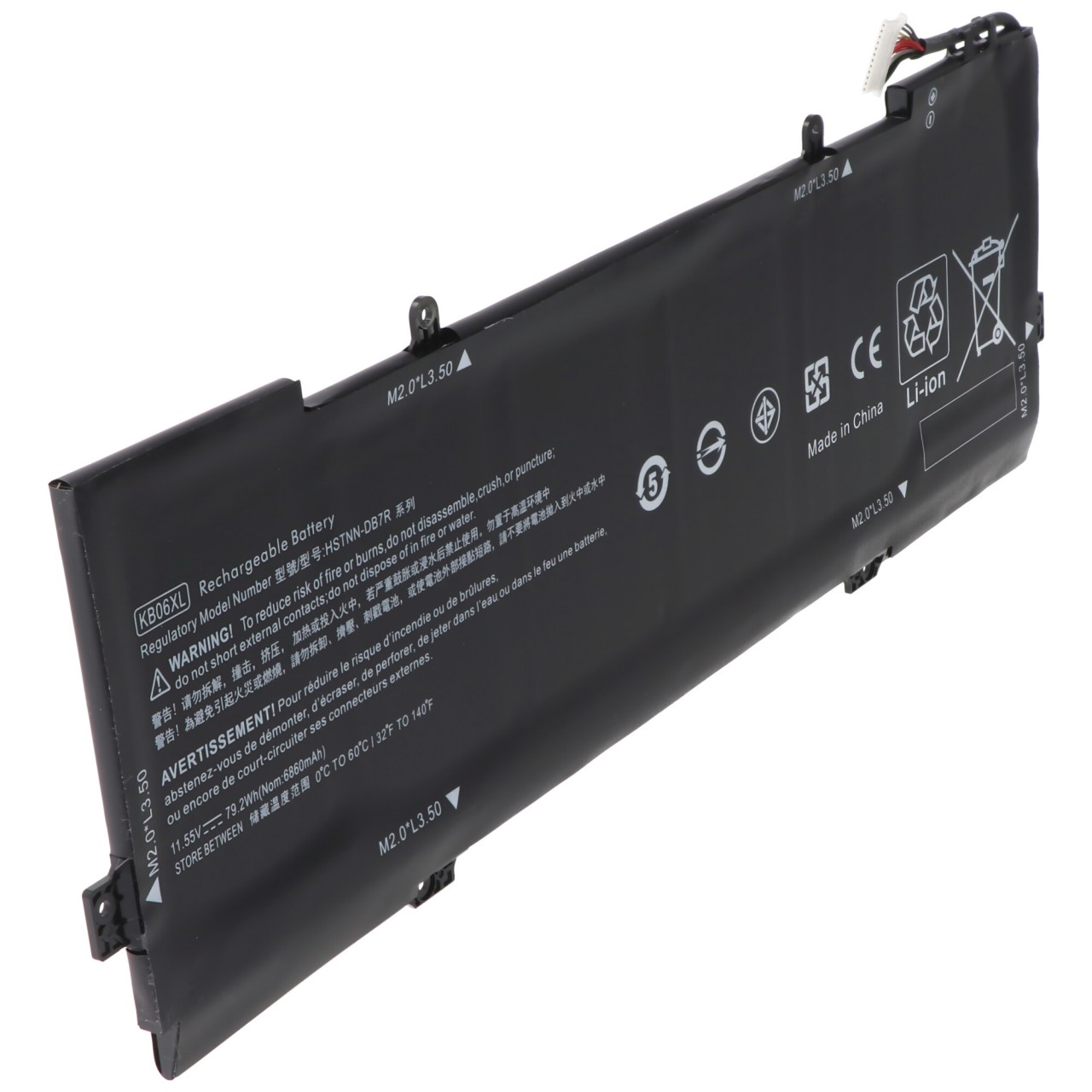 Akku passend für HP Spectre X360 15-bl001ng, Li-Polymer, 11,55V, 6840mAh, 79Wh, built-in, ohne Werkzeug