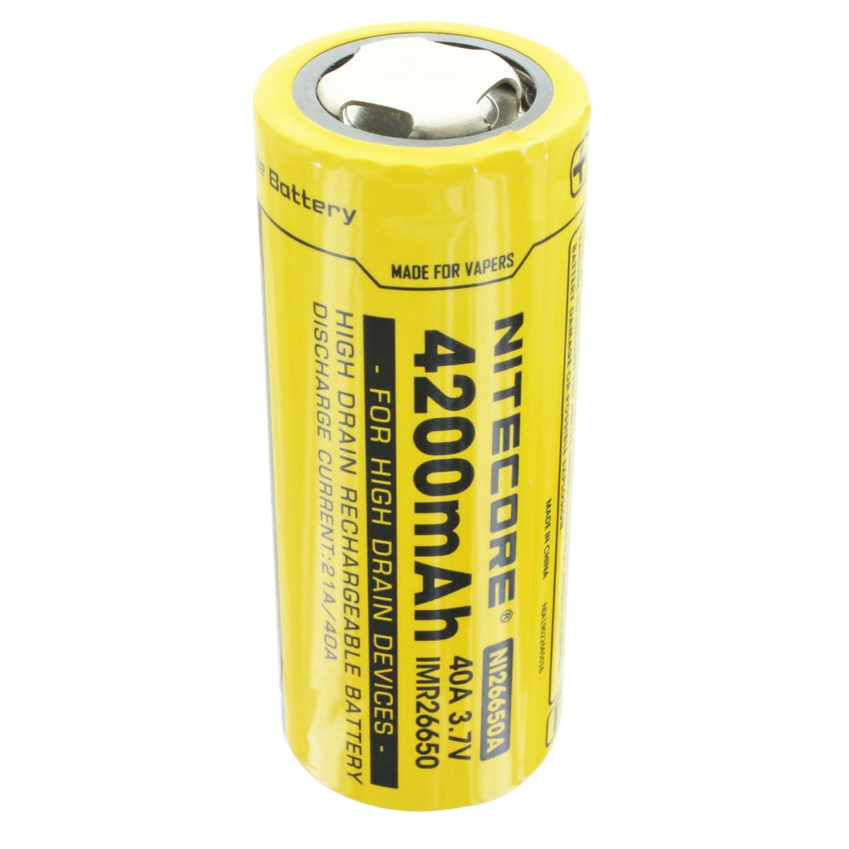 Nitecore 26650IMR Li-Ion Akku 4200mAh max. 40A, Abmessungen 67x26mm beachten