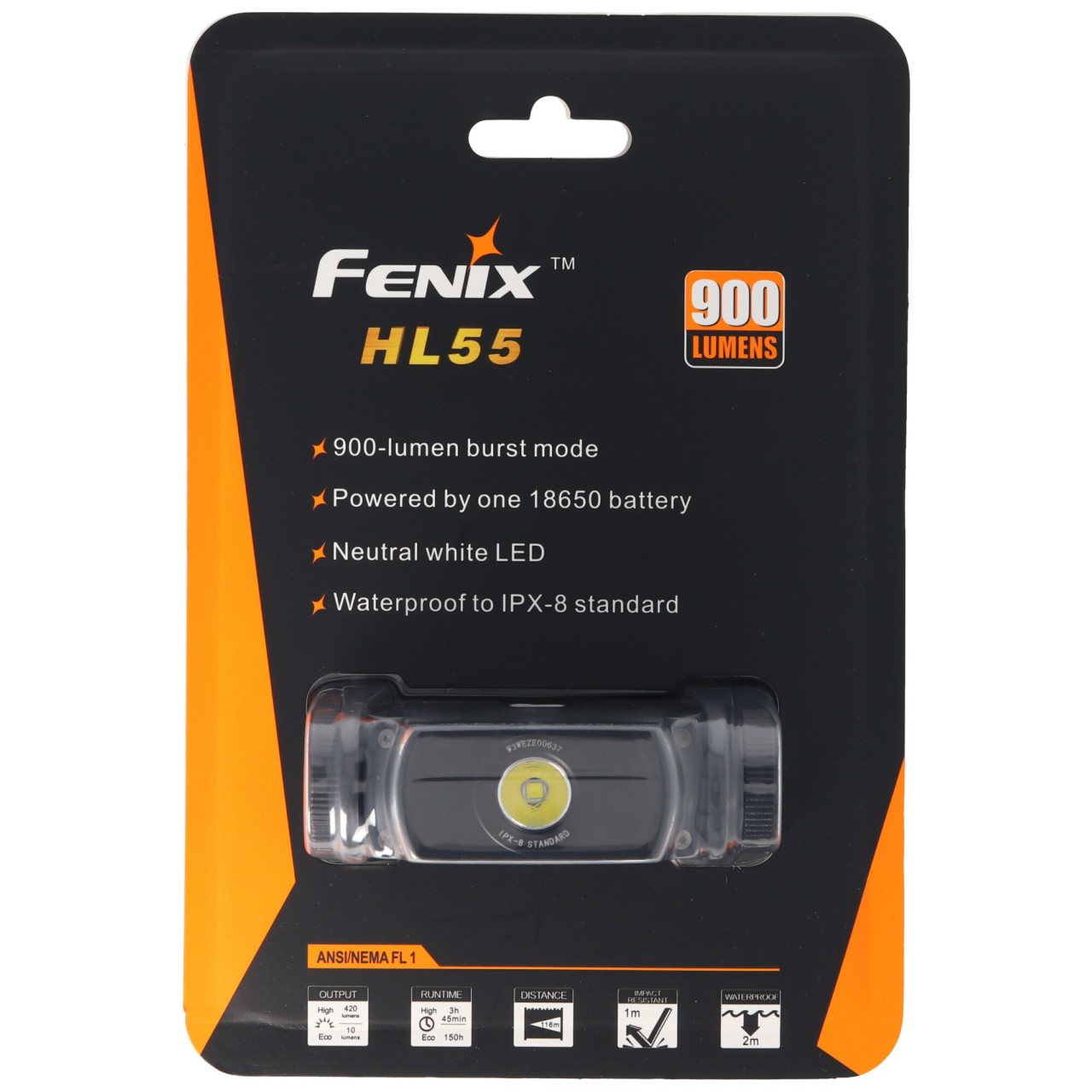 Fenix HL55 LED Stirnlampe mit bis zu 900 Lumen Helligkeit