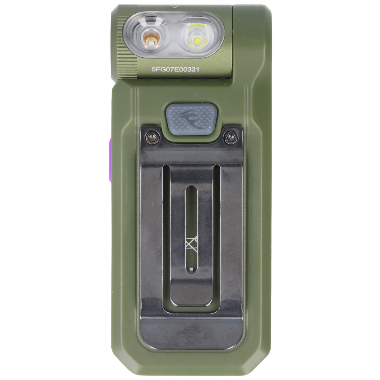 Fenix SW05R-UV LED-Taschenlampe, mit Rotlicht, Clip und Magnet, 200° verstellbarer Lampenkopf, wiederaufladbar