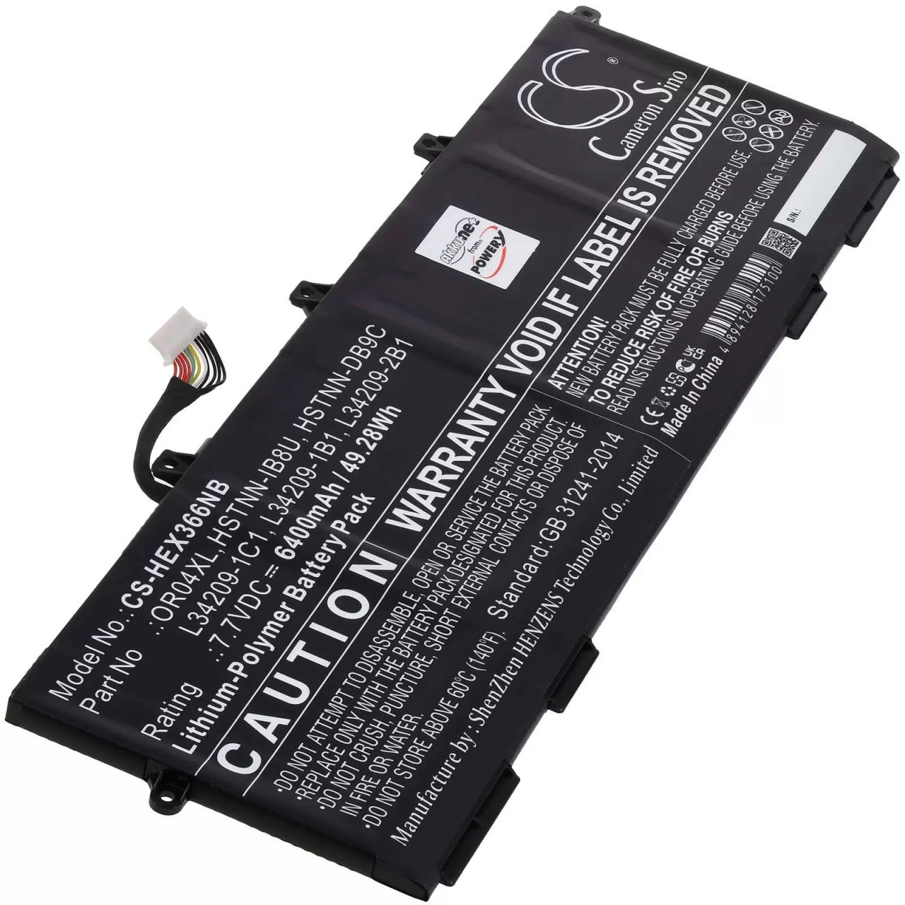 Akku passend für Laptop HP EliteBook X360 830 G6, Typ OR04XL, HSTNN-DB9C - 7,7V - 6400 mAh