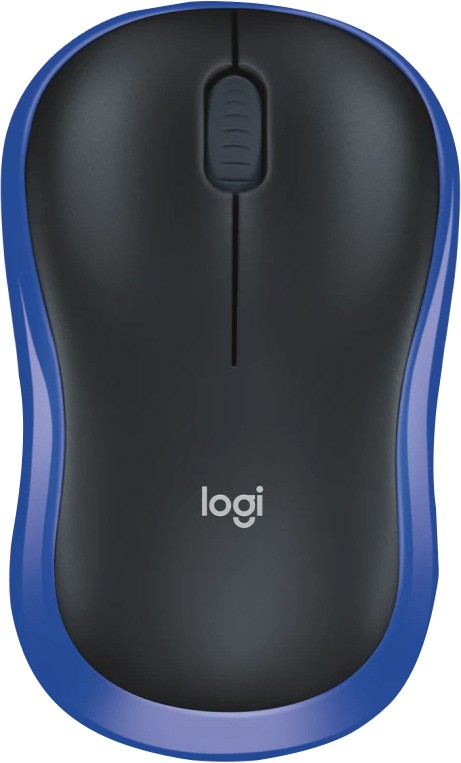 Logitech Maus M185, Wireless, blau Optisch, 1000 dpi, 3 Tasten, Retail