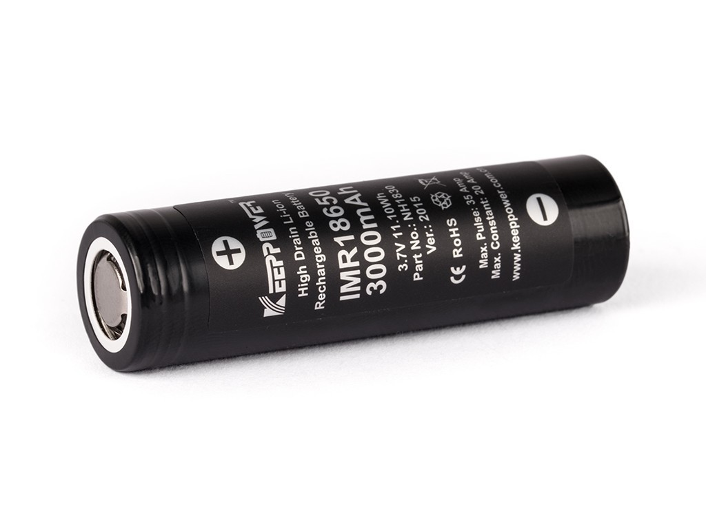 Keeppower IMR18650 - 3000mAh, 3,6V - 3,7V Li-Ion-Akku (Pluspol flach)