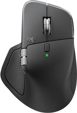 Logitech Maus MX Master 4S, Bluetooth, MagSpeed, grafit Laser, 200-8000 dpi, 7 Tasten, Bolt, Akku, Retail