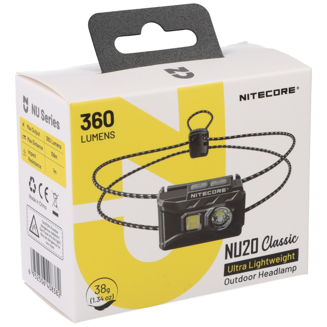 Nitecore NU20 Classic Stirnlampe, max. 360 Lumen, ultraleicht, UHE LED, 3 Lichtquellen, integrierter Li-Ion Akku mit 5000mAh