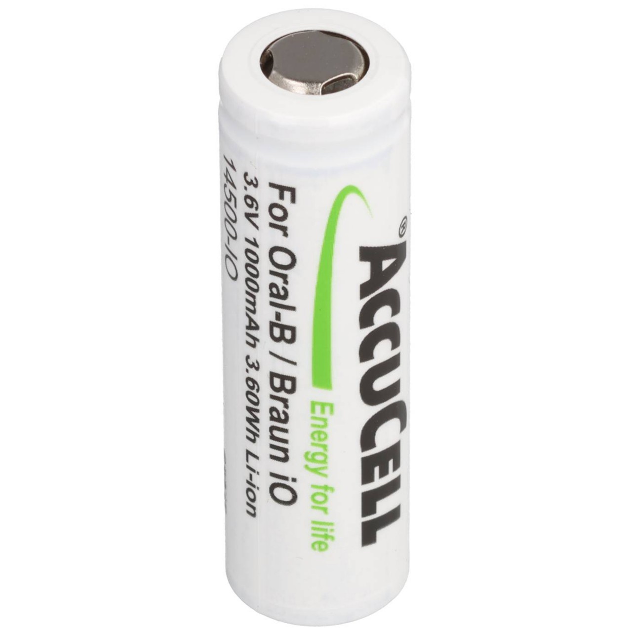 1000mAh Akku kompatibel für Oral-B Akku Li-Ion UR14500AC passend für Braun iO 6, 7, 8, 9, 10, 48,8x14,1mm