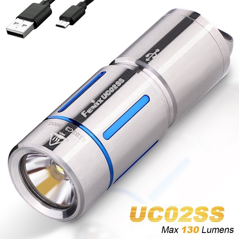 Fenix UC02SS LED schlüsselbundleuchte, mit Akku und Ladekabel