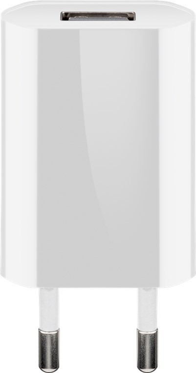 Goobay USB-Ladegerät (5W) weiß - kompaktes USB-Netzteil mit 1xUSB