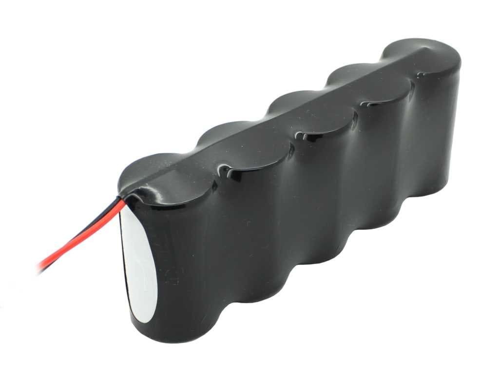 Notleuchtenakku NiCd 6,0V 4500mAh F1x5 Mono D mit 200mm Kabel einseitig passend für 6 V Akku