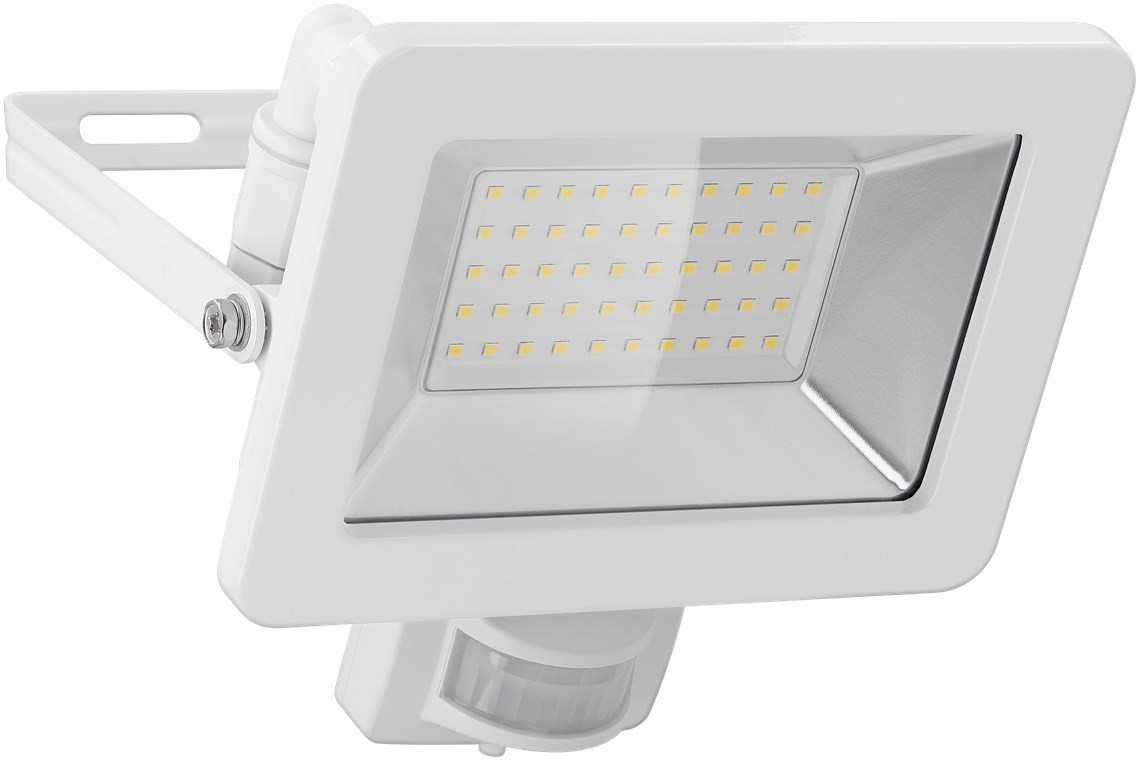 Goobay LED-Außenstrahler, 50 W, mit Bewegungsmelder - mit 4250 lm, neutralweißem Licht (4000 K), PIR-Sensor mit ON-/OFF-Funktion und M16-Kabelverschraubung, für den Außeneinsatz geeignet (IP44)