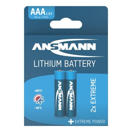 Ansmann Lithium Batterie Mignon, AAA, Lithium Extreme, 2er Blister