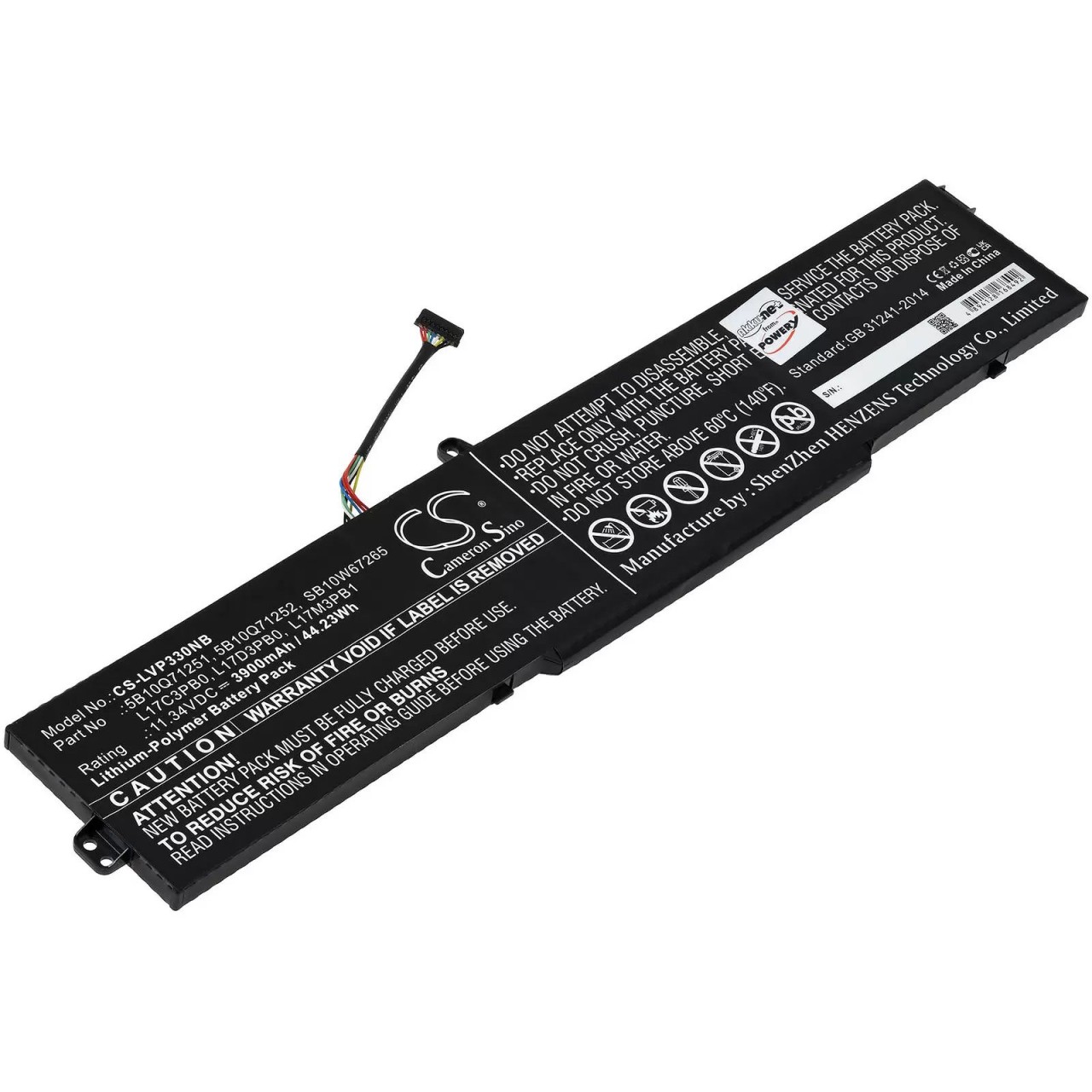 Akku für Laptop Lenovo IdeaPad 330-15ICH(81FK003XM), Ideapad 330-15ICH(81FK0041GE), Typ L17M3PB1 - 11,34V - 3900 mAh
