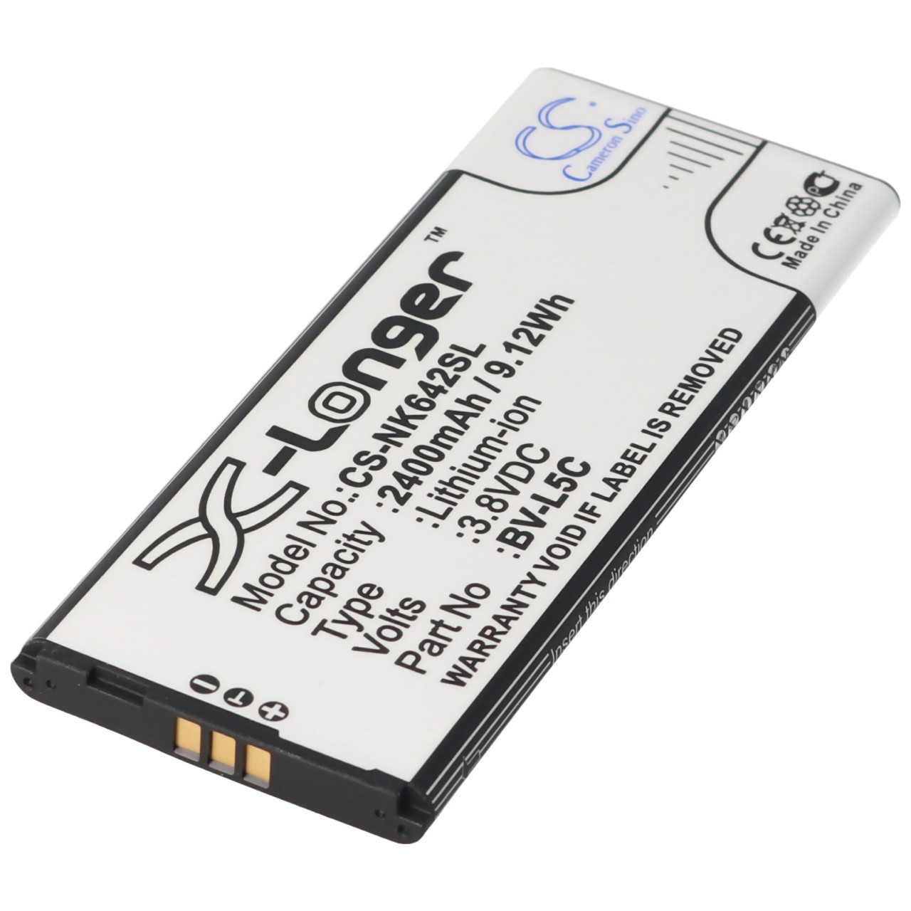 Akku passend für Microsoft Nokia Lumia 640 Dual SIM, Li-Ion, 3,8V, 2400mAh, 9,1Wh